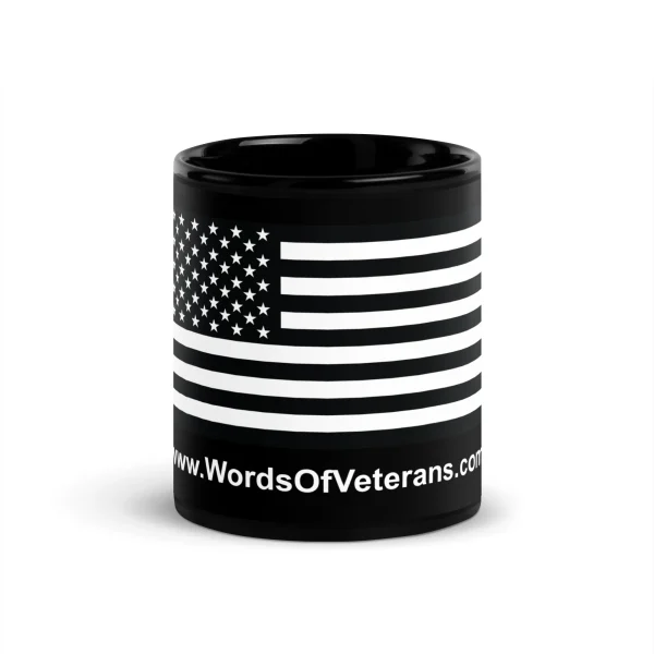 American Flag Black Glossy Mug