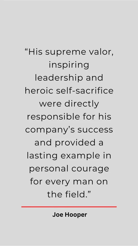 Medal of Honor Citation for Staff Sergeant Joe Hooper